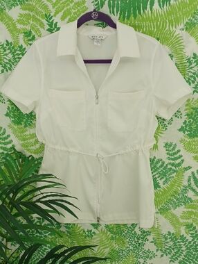 Athleta Zip Front Top With Drawstring